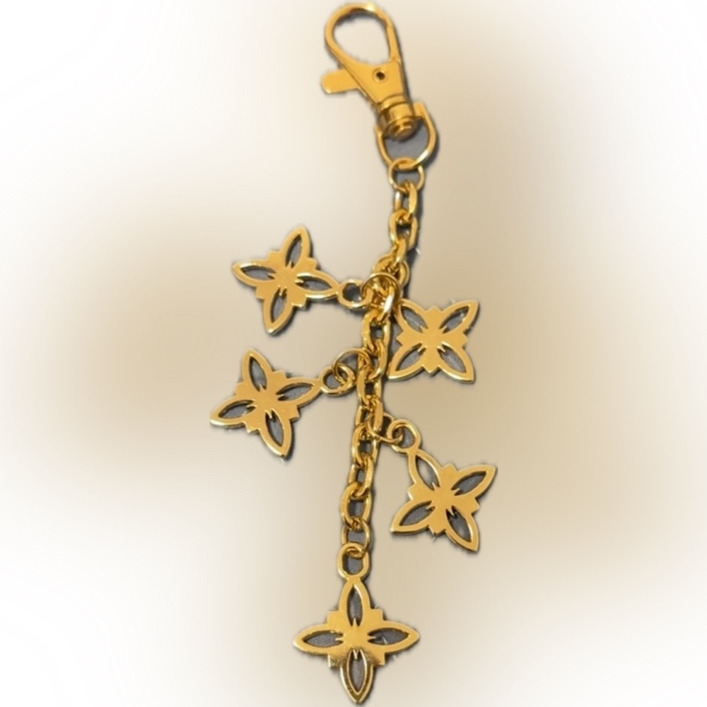 Gold Tone Butterfly Keychain